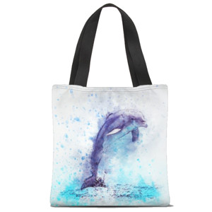 Tas Tote Fullprint Lumba-lumba di laut