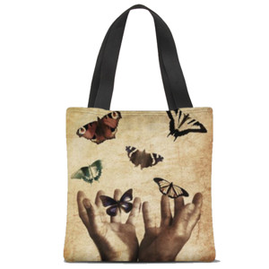 Tas Tote Fullprint Kupu-kupu yang cantik