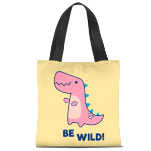 Tas Tote Fullprint Be wild dinosaur 