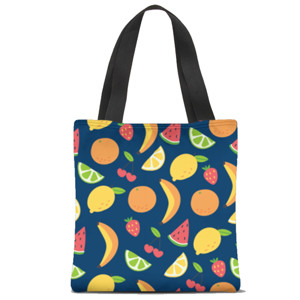 Tas Tote Fullprint Buah buahan segar