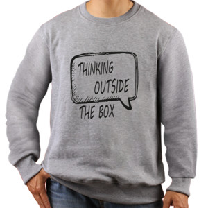 Jaket Sweater BASiC THiNKiNG OUTSiDE THE BOX ( WHiTE )