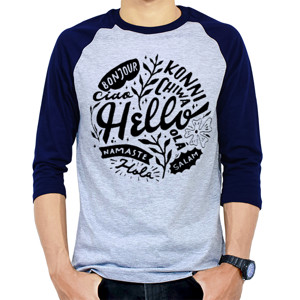 Kaos Raglan Hello
