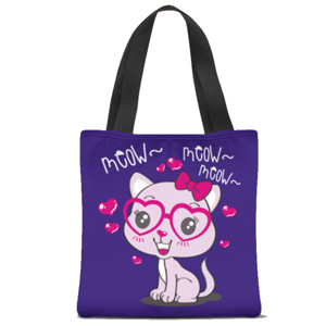 Tas Tote Fullprint Kucing yang lucu