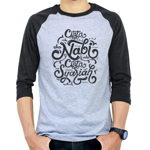 Kaos Raglan Kaos Raglan Cinta Nabi Cinta Syariah