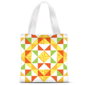 Tas Tote Fullprint Segitiga Warna-Warni