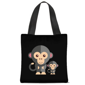 Tas Tote Fullprint Two Monkey