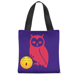 Tas Tote Fullprint sleepy owls-t001