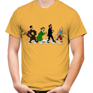 Kaos Tintin Abbey Road