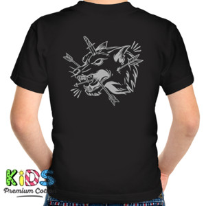 Kaos serigala ilustrasi berbahaya putih