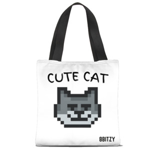 Tas Tote Fullprint Tas Tote Bag Cute Cat