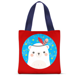 Tas Tote Fullprint White Bear (2 sisi 2 warna)