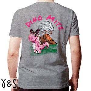Kaos Dino Mite pink (belakang saja)