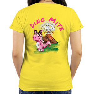 Kaos Dino Mite pink (belakang saja)