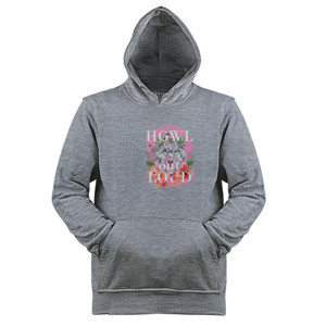 Jaket Hoodie Howl Out Loud, Wolf on pink moon
