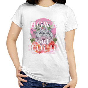 Kaos Howl Out Loud, Wolf on pink moon
