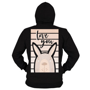 Hoodie Zipper Love You, Rabbit