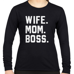 Kaos Baju Kaos Distro WIFE MOM BOSS Letters