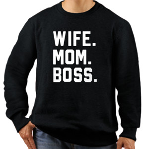 Jaket Sweater Baju Kaos Distro WIFE MOM BOSS Letters