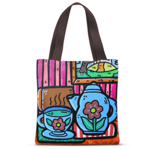 Tas Tote Fullprint Tea time