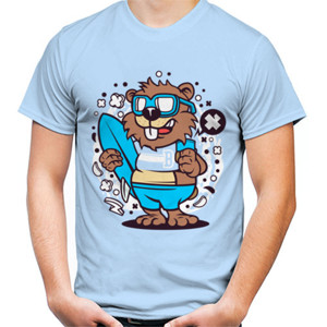 Kaos Beaver Surfing