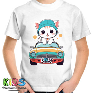 Kaos Anak Little Adventure Kucing Lucu