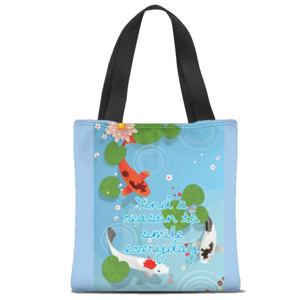 Tas Tote Fullprint Find a reason to smile everyday