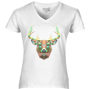 Kaos Deer Face Triangle Art 