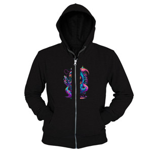 Hoodie Zipper Monster dengar Musik