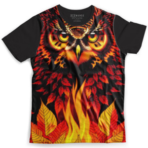 Kaos Fullprint Burung Hantu dan Api 3