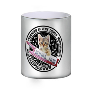Mug Silver Anak Kucing Bermain Music