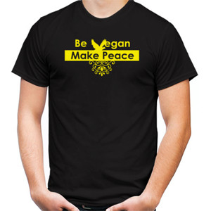 Kaos Pria Be Vegan Make Peace