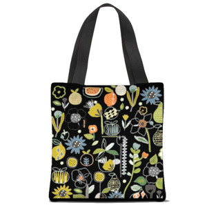 Tas Tote Fullprint Green Plant