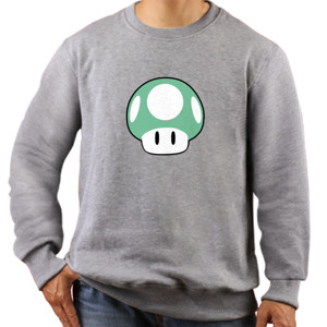 Jaket Sweater Super Mario Green Mushroom