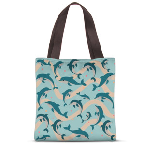 Tas Tote Fullprint tote bag dolphin - lumba lumba