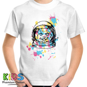 Kaos Abstract Astronaut Cat