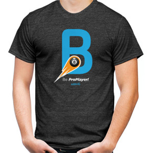 Kaos B for Be ProPlayer White Font | billiArt | Shirt