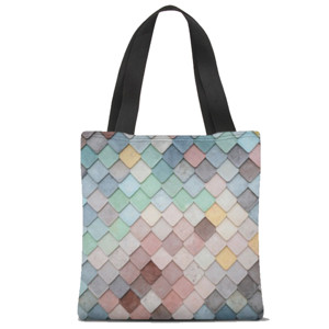 Tas Tote Fullprint Ubin yang penuh warna