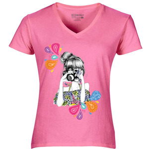 Kaos Kaos V Neck - Cute Girl