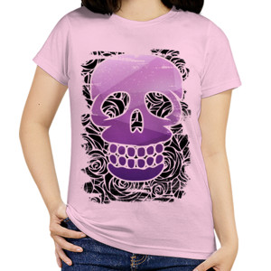 Kaos TENGKORAK BUNGA MAWAR colorful 3