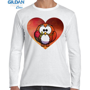 Kaos Cute Love Rose Owl - Burung Hantu Mawar Cinta