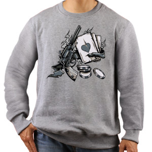 Jaket Sweater Poker Gun