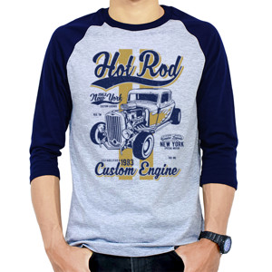 Kaos Raglan mobil hotrod new york