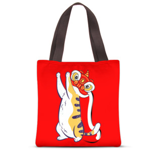 Tas Tote Fullprint Lunar New Year - Barongsai Kucing