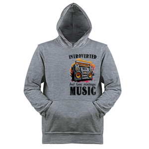 Jaket Hoodie Introverted But Love Vintage Music