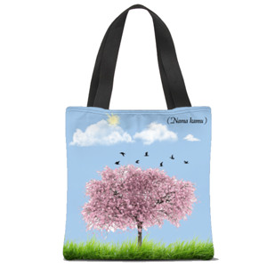 Tas Tote Fullprint Cerry Blosom