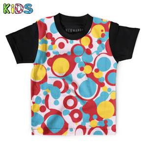 Kaos Anak Full-Print Garis Abstrak 6