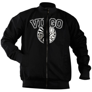 Jaket Bomber Zodiak Virgo Hitam