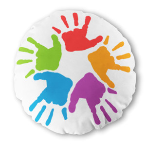 Bantal Bulat Tangan warna warni