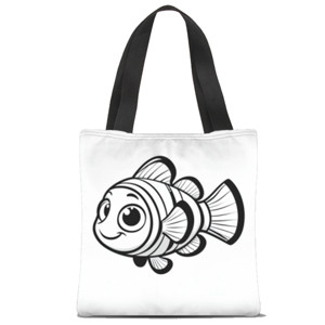 Tas Tote Fullprint Totebag Coloring Fish