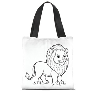 Tas Tote Fullprint Totebag Coloring Lion 